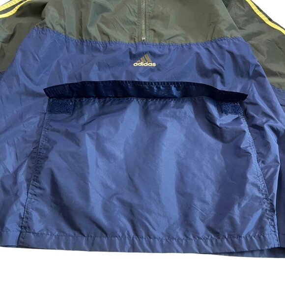 Vintage Adidas Mens 1/4 Zip Windbreaker Green Navy Large‎ Gorpcore Streetwear - Picture 10 of 15